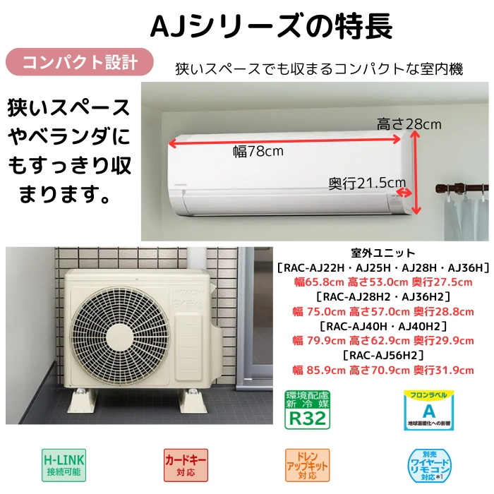 【本体のみ】日立 白くまくん AJシリーズ RAS-AJ2825S-W 10畳用 ルームエアコン