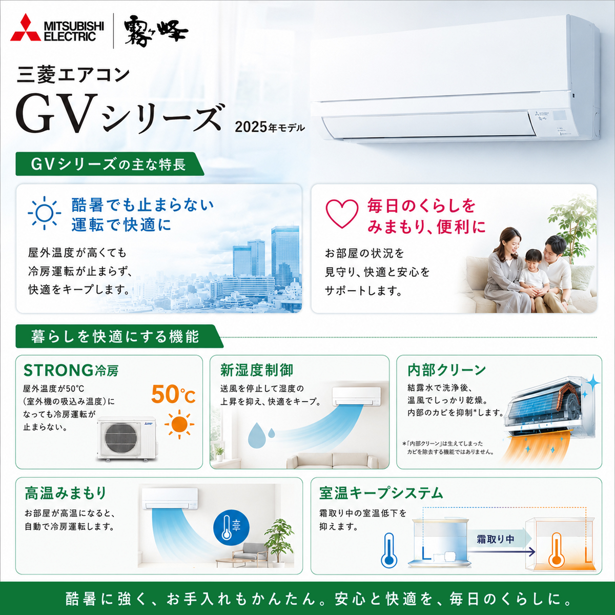 【本体のみ】三菱電機 霧ヶ峰 MSZ-GV2825-W 10畳用 ルームエアコン GVシリーズ 単相100V ピュアホワイト