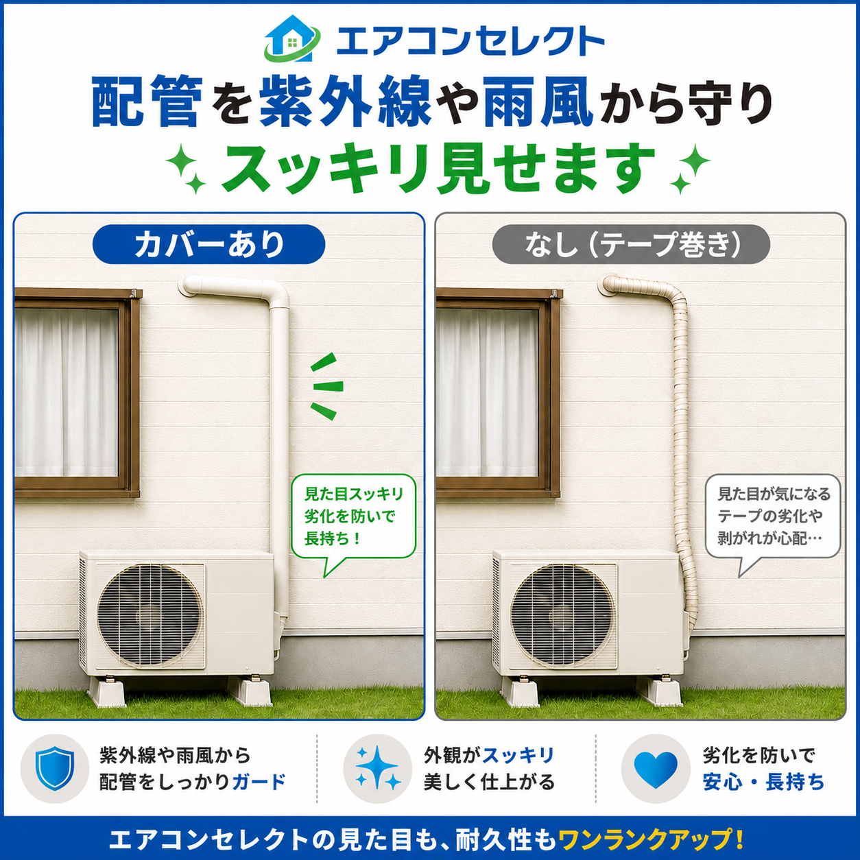 室外機の配管カバー
